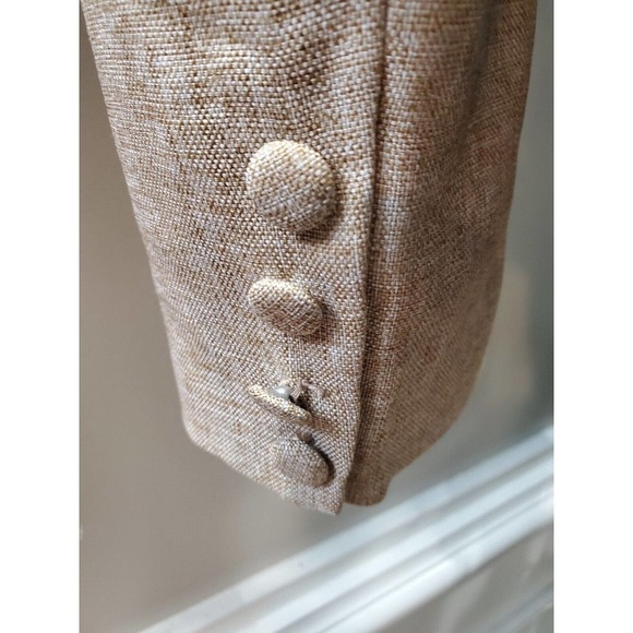 L' Atiste Beige Polyester Full Sleeve Notch Lapel Button Front Bodysuit Blazer M - Picture 6 of 11